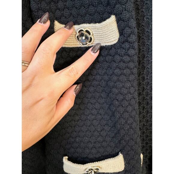 L'Agence Elegant Black and Cream Women's Sweater - Picture 3 of 5